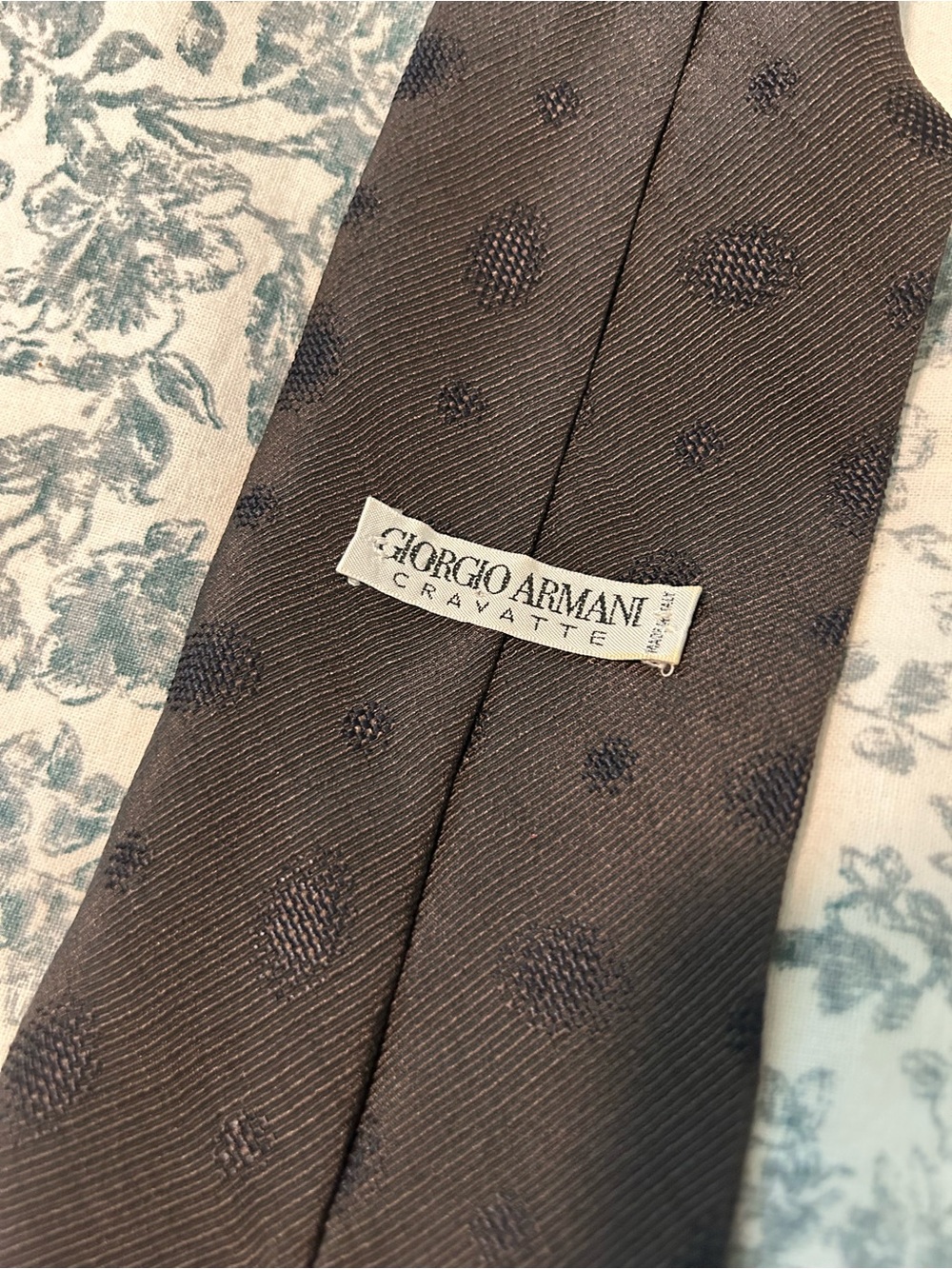 Giorgio Armani Brown Polka Dot Silk Tie